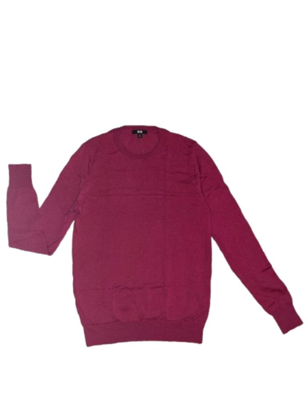 Uniqlo Women's Bright Pink knit top long sleeved crewneck size Medium